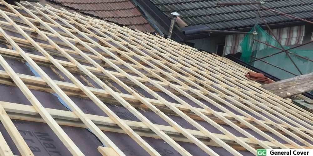 Tetto a una falda in legno