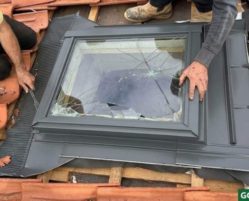 Vetro VELUX incrinato dopo grandinata in provincia di Varese